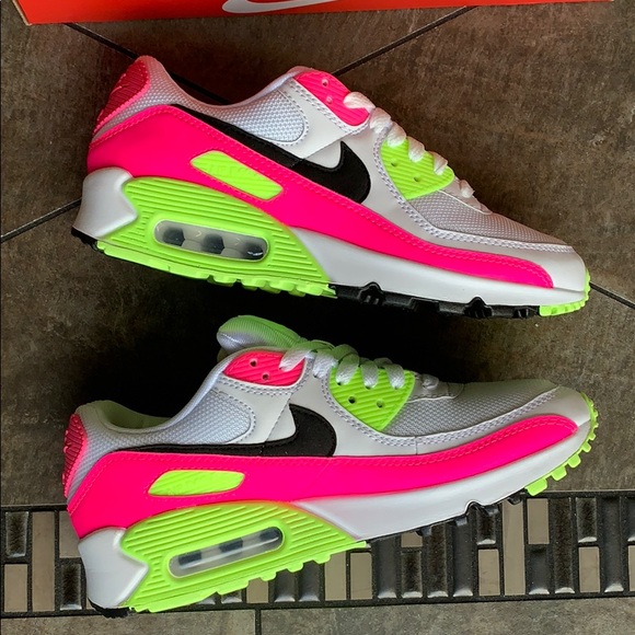 WMNS NIKE AIR MAX 90 White/Black-Pink Blast - Picture 13 of 16